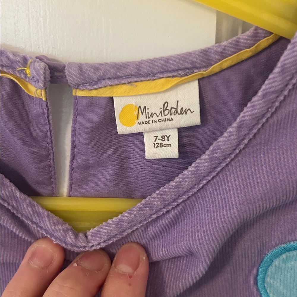 Mini Boden Velvet Girls Dress Set Sz 7-8 yr - Picture 4 of 14